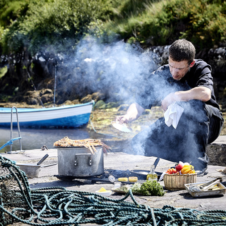 Chef Cooking Outdoor