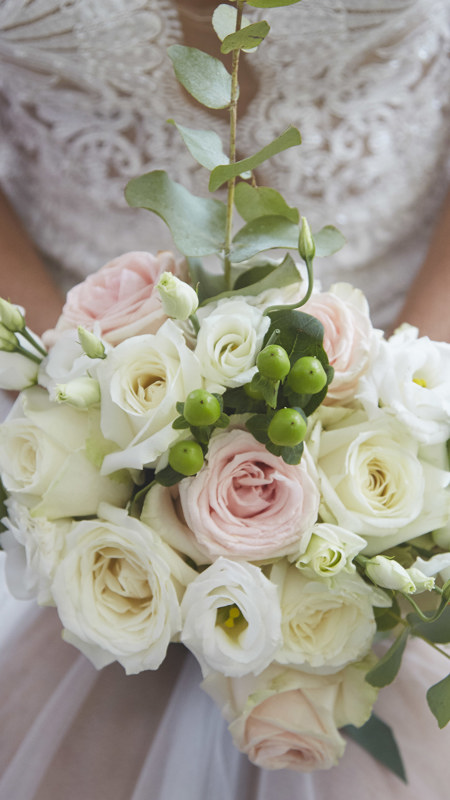 Bridal bouquet of colorful flowers